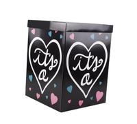 jojofuny Boîte en Papier Noire Pliable pour Fête Prénatale Coffret de Révélation de Genre Garçon ou Fille Boîte Décorative pour Ballons Rangement Anniversaire Bébé Accessoire Gender