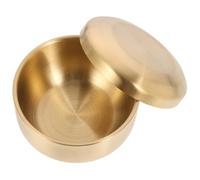 jojofuny Bol à Soupe en Acier Inoxydable 304 Double Couche Anti-brûlure 10,5 Cm Couleur Or avec Couvercle, Bol Mélangeur Multifonction pour Maison, la Cuisine Coréenne et Repas Rapide