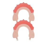 jojofuny Bonnets de Shampoing en Silicone Chapeaux de Bain Rouges pour Bébé 2 Pièces, Imperméables et Protecteurs Visière Drainage pour Lavage des Cheveux