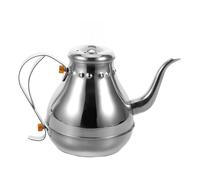 jojofuny Bouilloire à col de cygne : Bouilloire en acier inoxydable pour café, vin et eau, 1,2 L - Théière de communion avec motif croix pour restaurant, maison et décoration de fêtes