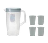 jojofuny Bouilloire à Eau Froide 2000ml en Plastique Pp Vert Légère avec Couvercle Étanche pour Dîner de Thanksgiving Réutilisable