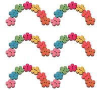jojofuny Boutons en Bois Naturel à Motif Floral, Lot de 50 Pièces Vintage, Diamètre 18 Mm, Boutons Fantaisie pour Couture, Loisirs Créatifs, Vêtements et Décoration