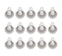 jojofuny Breloques en Alliage Émaillé Perles Blanches et Coquillages, 15 Pièces pour Création de Bijoux Diy, Accessoires pour Bracelets, Colliers et Boucles D’oreilles, Style Océan,