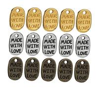 jojofuny Breloques Pendentifs en Alliage Faite avec Amour pour DIY Bijoux, Accessoires Légers et Solide avec Gravure Claire « Made With Love », pour Bracelets et Boucles d'Oreilles Créatifs