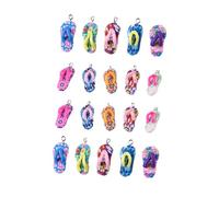 jojofuny Breloques Soi-même en Argile Multicolores 20 Pièces, Pendentifs Décoratifs de Tongs, Accessoires de Bijoux DIY pour Création Bracelets et Colliers, Décoration Couleur Aléatoire