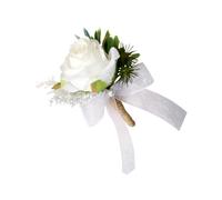jojofuny Broche Fleur Mariage Blanche et Verte Épingle à Vêtements pour Mariée et Marié Décoration de Banquet de Mariage Accessoire Floral Artificiel Élégant pour Cérémonie et Fête