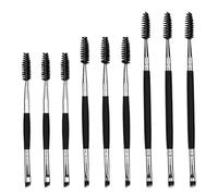 jojofuny Brosse à Sourcils Double Embout 9 Pcs Manches en Bois Ensemble Goupillon et Brosse Biseautée Professionnelle pour Dessiner Structurer et Estomper les Sourcils Outil Précis