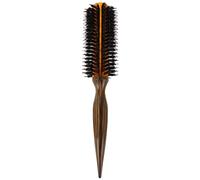 jojofuny Brosse Thermique pour Cheveux Poils de Sanglier Manche en Bois Résistante à Haute Température Petite Brosse Ronde Portable pour Boucles Précises et Coiffage Professionnel