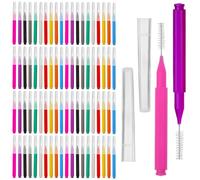 jojofuny Brossettes Interdentaires en Acier Inoxydable 304 Lot de 100 et Pp pour Nettoyage Interdentaire, Portables, pour Usage Quotidien et Voyage