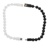 jojofuny Câble USB Type-c Magnétique pour Bracelet à Billes, Charge Et Transfert De Données, Unisexe, Design Créatif, Utilisation Portable, Couleurs Noir Et Blanc