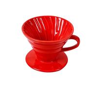 jojofuny Cafetière Filtre en Céramique Rouge pour 1-4 Tasses, Filtre Permanent Spiralé, Accessoire Café Maison et Bureau, Goutte à Goutte pour Infusion Précise
