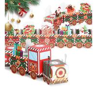 jojofuny Calendrier de L'Avent à Remplir de Train Boîte à Bonbons Vide pour Friandises de Noël Lot de 24 set de Boîtes Modulables en Carton pour Délices du Compte à Rebours Festif