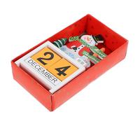 jojofuny Calendrier de Noël en Bois Festif Figurines de Bonhomme de Neige et Renne Décoration de Bureau et Maison Calendrier Thématique Pratique et Coloré pour Fêtes de Fin D’Année