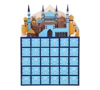 jojofuny Calendrier de Ramadan en Bois pour Eid Mubarak avec Lumière LED Ambiance, Compte à Rebours de 30 Jours, Décoration de Table et Maison