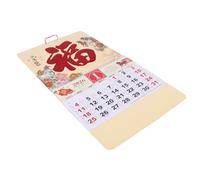 jojofuny Calendrier Mural Année Du Cheval avec Symboles Fu Dorés Calendrier Chinois Traditionnel pour Bureau et Maison Planificateur Mensuel Du Nouvel An Lunaire Chinois