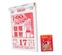 jojofuny Calendrier Mural Chinois Année Cheval Calendrier Traditionnel à Suspendre Quotidien Déchirable Décoration Feng Shui pour Maison et Bureau Grand Format