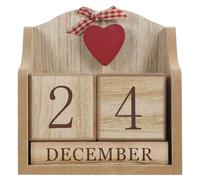 jojofuny Calendrier Perpétuel en Bois Blocs de Bureau Calendrier Décoratif Accessoire Photographie Style Pastoral Européen