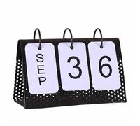 jojofuny Calendrier Perpétuel en Fer et Papier Noir pour Bureau et Maison, Décoration Créative et Fonctionnelle pour Salon et Espace de Travail