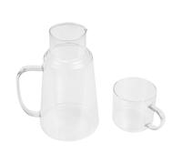 jojofuny Carafe à Eau Grosse Capacité 1300Ml en Verre Borosilicaté Transparent Bouilloire Épaisse Couvercle Détachable Accessoire Cuisine pour Boissons Fraîches et Jus