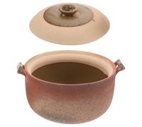 jojofuny Casserole en Terre Cuite Coréenne 2,5l avec Poignée, Pot de Cuisson Polyvalent pour Mijoté et Soupe, Ustensile Étanche Maison Cuisine, Pot Argile Cuisson Solide