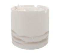 jojofuny Cendrier en Céramique Base Stable Blanc avec Couvercle Coupe-Vent et Surface Facile à Entretenir, pour Patio et Salon Moderne et Élégant