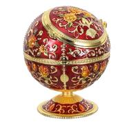 jojofuny Cendrier en Métal avec Couvercle Rabattable Coupe-Vent Petit Cendrier Portable pour Intérieur et Balcon Design Européen Ancien pour Espace Fumeur et Bureau Facile à Nettoyer