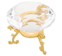 jojofuny Centre de Table en Cristal 6 Cm avec Base Triangulaire Dorée, Accessoire en Diamant pour Décoration de Bureau et Mariage, Presse-Papier en Faux Diamant Élégant, Ornement Décoratif