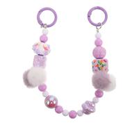 jojofuny Chaîne de Téléphone Portable Peint la Main en Acrylique Perles en Peluche Design Créatif Accessoire Multifonctionnel pour Étui Écouteurs et Coque Téléphone
