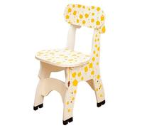jojofuny Chaise Jaune Dossier Girafe pour Garçon et Filles en Bois Design Arc Ergonomique, Coins Lisses et Sécurisés, pour L'éducation Précoce à Domicile