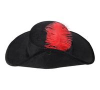 jojofuny Chapeau Décoratif à Plumage de Carnaval Noir, Accessoires de Pirate Confortables et Résistants pour Fête Cosplay et Photo Prop en Tissu Plume Artificielle