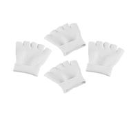 jojofuny Chaussettes Hydratantes en Gel Blanc Demi-Orteils 2 Paires pour Soins Spa et Hydratation des Pieds Adaptées pour Usage Nocturne et Quotidien Amélioration de L’Élasticité et
