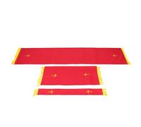 jojofuny Chemin de Table Rouge pour Autel D'église avec Broderie Élégante, Décoration Religieuse Symbolique et Tissu Lavable pour Usage Quotidien et Culte Saisonnier