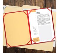 jojofuny Classeur Porte-Documents Bureau Rouge Vif Grand Format Coins Métalliques Organiseur Multifonction pour Contrats et Réunions Accessoire Professionnel pour Entretien et Rangement