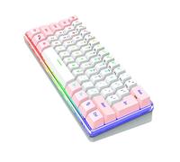 jojofuny Clavier de Jeu à Membrane 61 Touches RGB Éclairage USB Mini Clavier Pratique en Abs pour Gamers, Style Rafraîchissant pour Jouer et Travailler