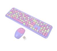 jojofuny Clavier pour Compatible Système D'exploitation Souris et Abs sans Fil 1 Set 110 Touches et 3 Boutons Souris Ordinateur Portable et Bureau pour Travail de Bureau