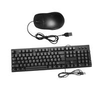 jojofuny Clavier USB Filaire Pleine Taille Pavé Numérique Intégré, Souris Filaire Optique, pour Bureau Et Ordinateur Portable, Ensemble Clavier Souris Abs Solide, Couleur Noire