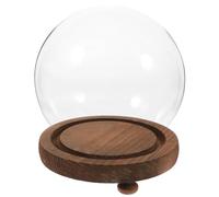 jojofuny Cloche en Verre Ronde Transparente 12 CM avec Base Vintage à Pieds Dôme D’Exposition pour Micro-Paysages Décoration Intérieure et Protection Anti-Poussière Vitrine pour Fleurs