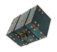 jojofuny Coffret en Bois Vintage Grand Format Serrure à Combinaison, Boîte de Rangement Style Rétro pour Bijoux et Bibelots, Coffre à Trésors Multifonction pour Maison et Décoration