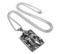 jojofuny Collier en Acier Inoxydable Argenté Unisexe avec Pendentif Cornes de Crâne Style Gothique Hip-hop Résistant Décoloration pour Bijoux Gothiques Hommes
