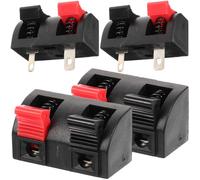 jojofuny Connecteurs de Fils Terminaux 4 Pièces pour Haut-Parleurs Stéréo, Bornes à Clip 2 Voies, Adaptés pour Câblage D’Enceintes Équipements Audio de Scène