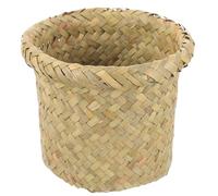 jojofuny Corbeille à Déchets Tissée en Jonc de Mer Petite Poubelle Ronde S 15X12 CM Poubelle de Bureau Résistante à L'Usure Seau à Papier Multifonction pour Usage Quotidien