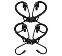 jojofuny Cordes Élastiques Noires avec Crochets en Caoutchouc et Métal, Lot de 4 Pièces, Design Élastique, Installation Facile pour Bagages, Vélo et Camping