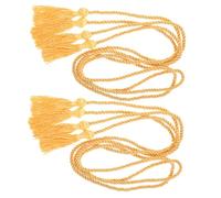 jojofuny Cordons à Pompons Tissés Dorés 2pcs en Polyester 67 Pouces pour Décoration Élégante de Salles et Bureaux Lors de Cérémonies de Remise de Diplômes