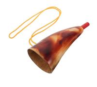jojofuny Corne Viking Corne de Buffle Naturelle Instrument à Vent Multifonction Plat et Trompette Décoration Médiévale pour Cérémonies et Fêtes Couleur Aléatoire