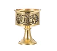 jojofuny Coupe D'eau Bouddhiste Style Sculpté Croyants du Bouddhisme en Cuivre Surface Lisse et Coins Arrondis, Accessoire pour Temple ou Maison