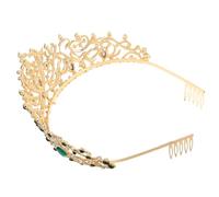 jojofuny Couronne de Mariée Baroque avec Strass Diadème Royale Cristal Bandeau Élégant pour Fête de Mariage Halloween