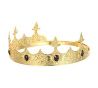 jojofuny Couronne de Roi Médiévale Réglable pour Homme et Femme Accessoire de Costume avec Strass Serre-tête Métal pour Cosplay Viking Fêtes Anniversaire et Noël