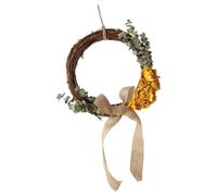 jojofuny Couronne de Roses Guirlande de Fleurs Séchées Vert en Rotin, Aspect Réaliste, sans Taille ni Arrosage, pour Décoration de Bar et Autres Occasions