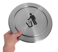 jojofuny Couvercle de Poubelle Encastré en Acier Inoxydable Petit Modèle Rond Argenté Symbole de Tri Système à Clapet Pivotant pour Plan de Travail Cuisine Adapté à Ouverture 178-195 MM