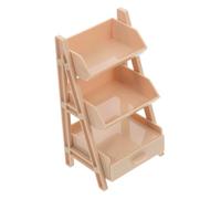 jojofuny Crémaillère Miniature Décor Mini Armoire pour Enfants Accessoire Mini Modèle Miniature Bibliothèque De Maison De Poupée Tout Petit Étagère des Choses Miniatures Khaki Plastique